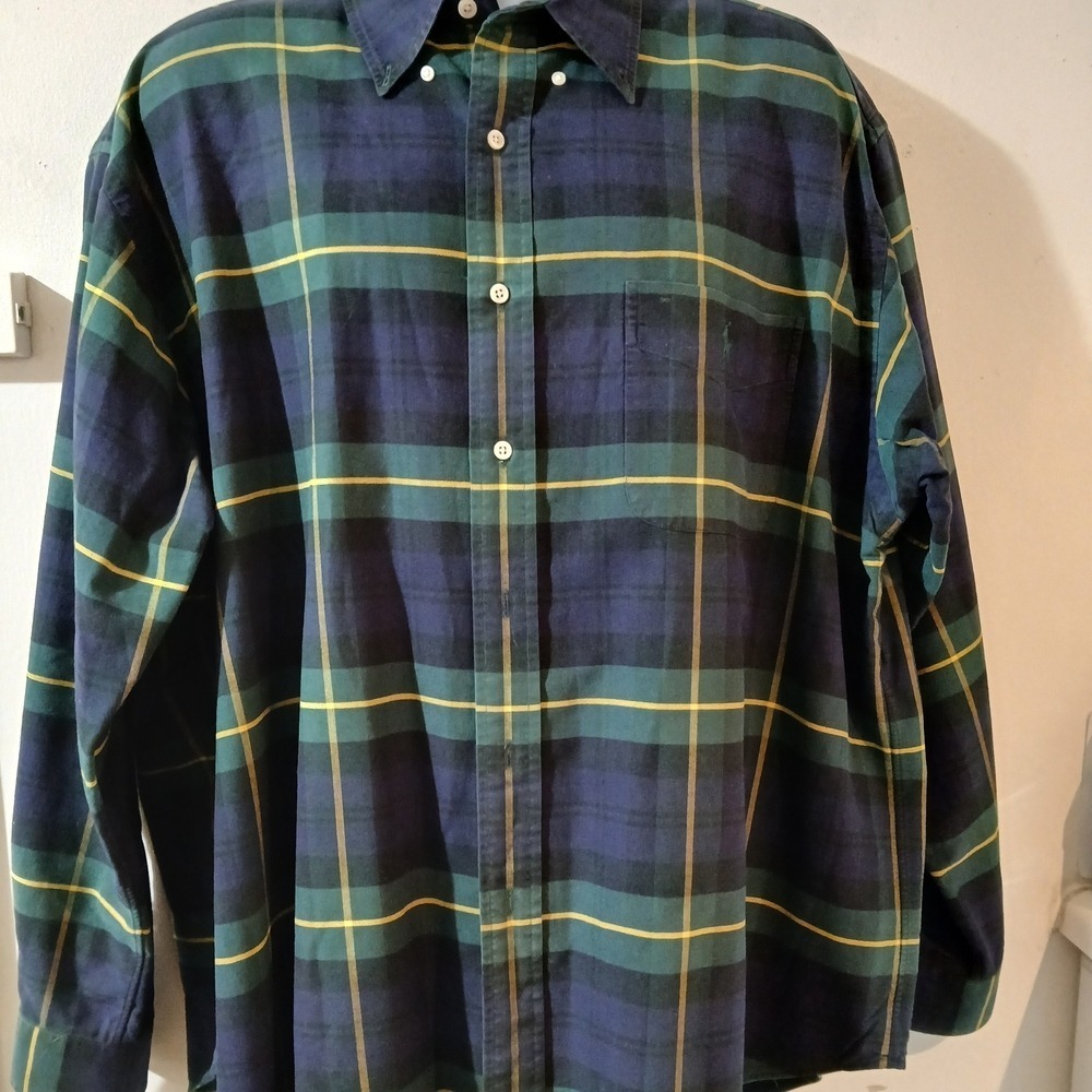 Ralph Lauren Navy and Green Checkered Shirt